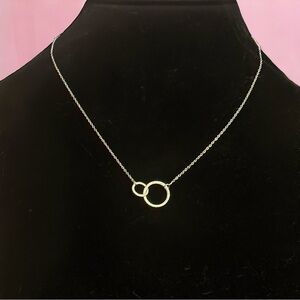 Vintage 925 silver interlocking circle infinity necklace